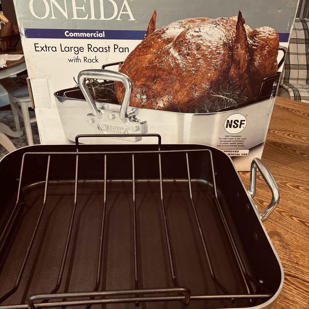 Oneida Ex Large Roast Pan W/ Rack NSF  Professional 20-25lb Turkey